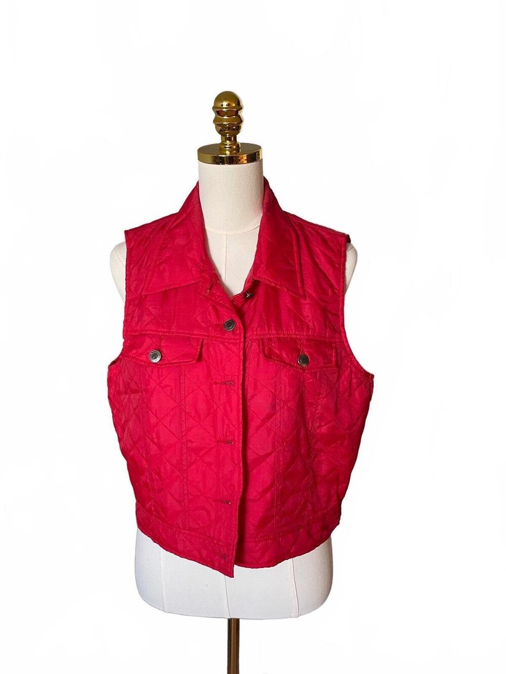 St Johns Bay red quilted vest size medium